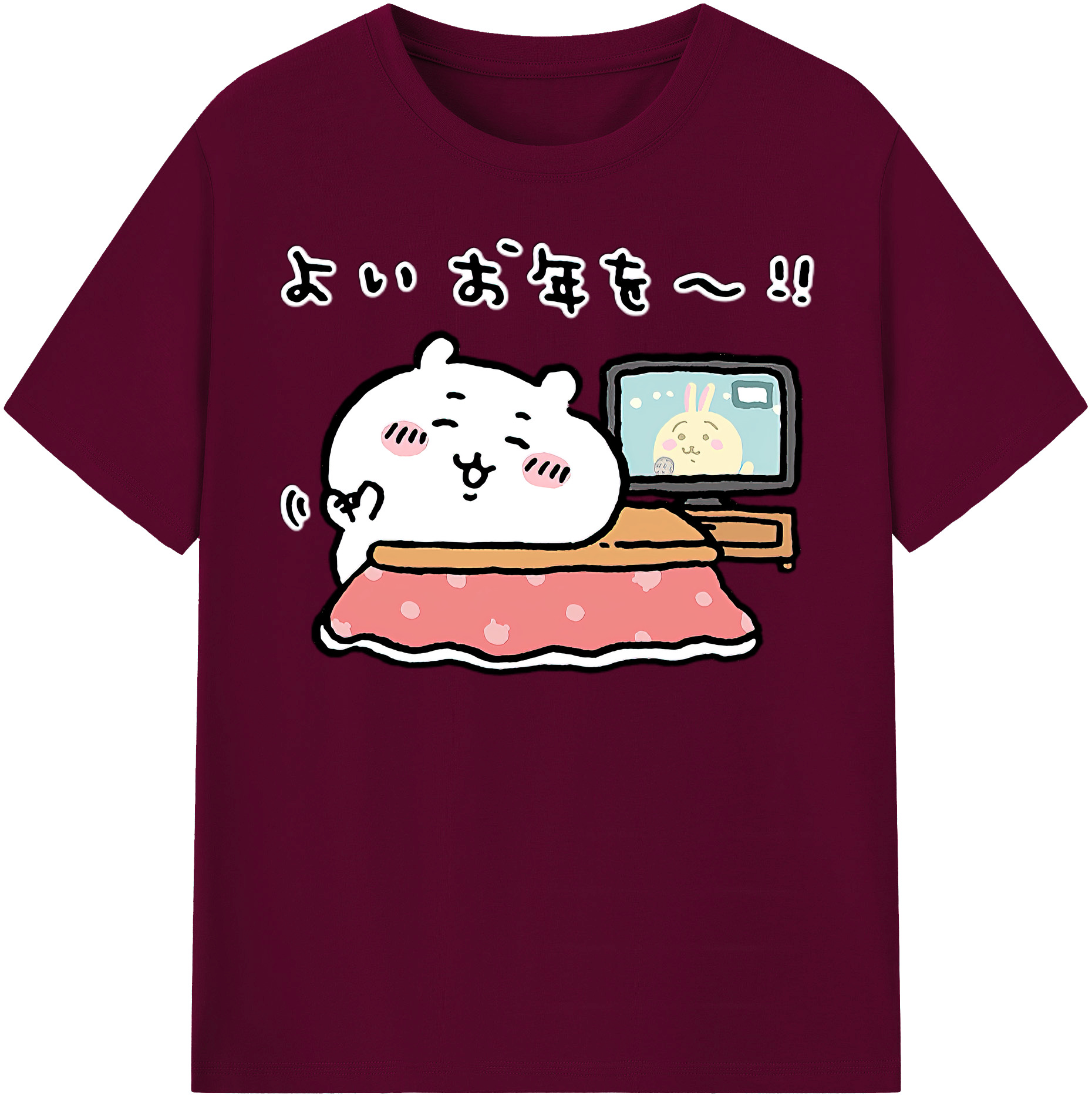 （画像用） ちいかわ ちいかわ Chii-kawa chiikawa レディースカジュアルプリントTシャツ（綿100％）